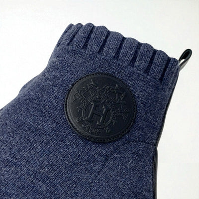 エルメス HERMES ヴォルヴェール ブーツ ショートブーツ 靴 シューズ ニット レザー ブルー ブラック エクスリブリス ソックスブーツ