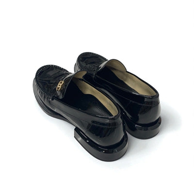 シャネル CHANEL ローファー 革靴 靴 シューズ パテント ブラック 黒 ココマーク