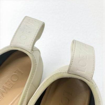 ロエベ LOEWE フラットシューズ 靴 シューズ レザー ホワイト系 ゴールド アナグラム ソフトダービー レースアップシューズ