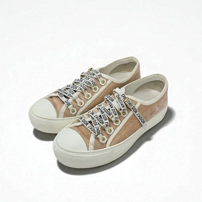 クリスチャンディオール CHRISTIAN DIOR WALK'N'DIOR スニーカー 靴 シューズ ベロア ピンク ホワイト ロゴ