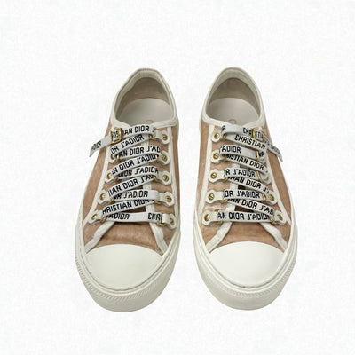 クリスチャンディオール CHRISTIAN DIOR WALK'N'DIOR スニーカー 靴 シューズ ベロア ピンク ホワイト ロゴ