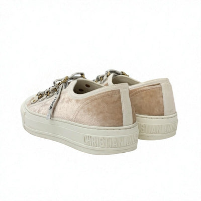 クリスチャンディオール CHRISTIAN DIOR WALK'N'DIOR スニーカー 靴 シューズ ベロア ピンク ホワイト ロゴ