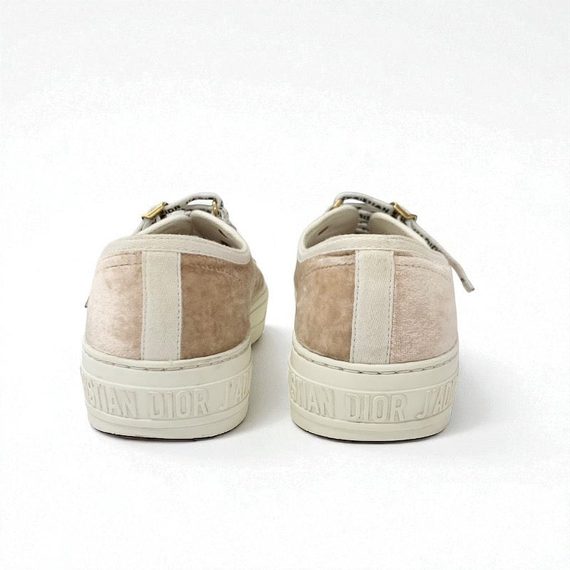 クリスチャンディオール CHRISTIAN DIOR WALK'N'DIOR スニーカー 靴 シューズ ベロア ピンク ホワイト ロゴ