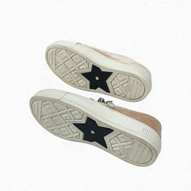 クリスチャンディオール CHRISTIAN DIOR WALK'N'DIOR スニーカー 靴 シューズ ベロア ピンク ホワイト ロゴ