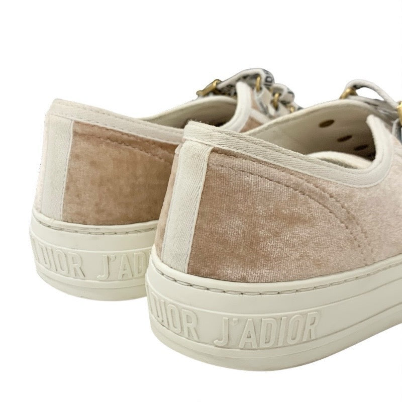 クリスチャンディオール CHRISTIAN DIOR WALK'N'DIOR スニーカー 靴 シューズ ベロア ピンク ホワイト ロゴ