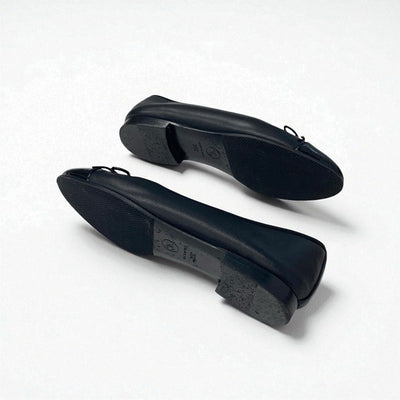 シャネル CHANEL フラットシューズ 靴 シューズ レザー パテント ブラック 黒 ココマーク リボン バレリーナ バレエシューズ