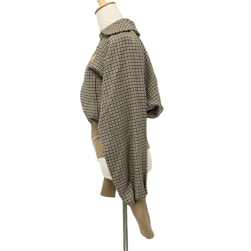 パトゥ PATOU アウター ウール ベージュ ブラック ボンバージャケット ブルゾン ダブルジップ