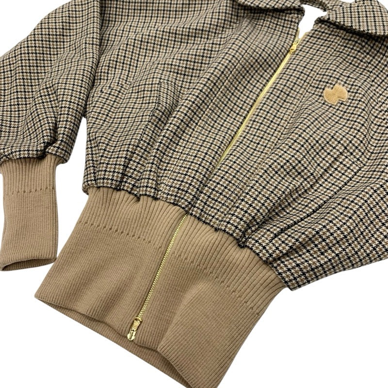 パトゥ PATOU アウター ウール ベージュ ブラック ボンバージャケット ブルゾン ダブルジップ