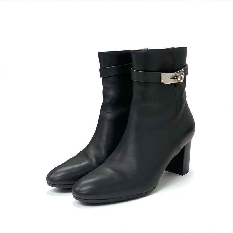 エルメス HERMES サンジェルマン ブーツ ショートブーツ 靴 シューズ レザー ブラック 黒 シルバー ケリー金具