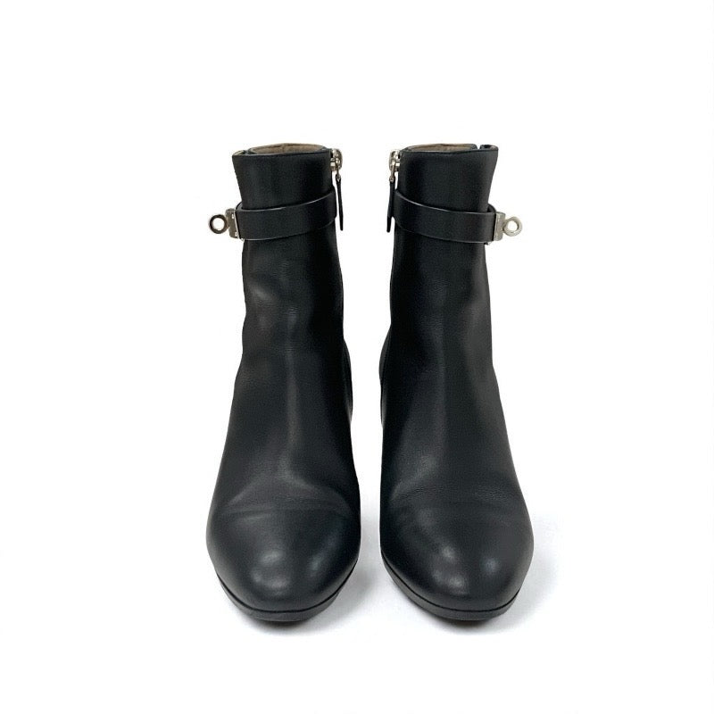 エルメス HERMES サンジェルマン ブーツ ショートブーツ 靴 シューズ レザー ブラック 黒 シルバー ケリー金具