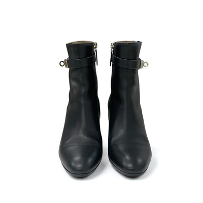 エルメス HERMES サンジェルマン ブーツ ショートブーツ 靴 シューズ レザー ブラック 黒 シルバー ケリー金具