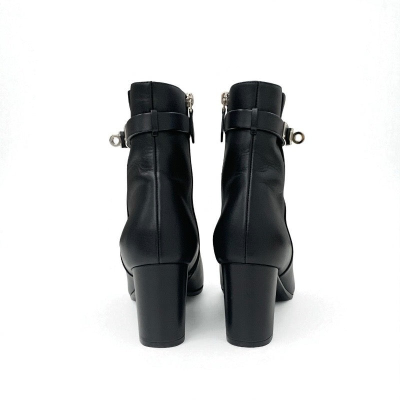 エルメス HERMES サンジェルマン ブーツ ショートブーツ 靴 シューズ レザー ブラック 黒 シルバー ケリー金具