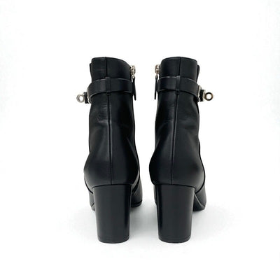 エルメス HERMES サンジェルマン ブーツ ショートブーツ 靴 シューズ レザー ブラック 黒 シルバー ケリー金具