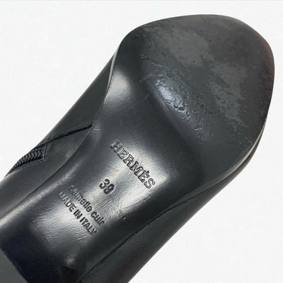 エルメス HERMES サンジェルマン ブーツ ショートブーツ 靴 シューズ レザー ブラック 黒 シルバー ケリー金具