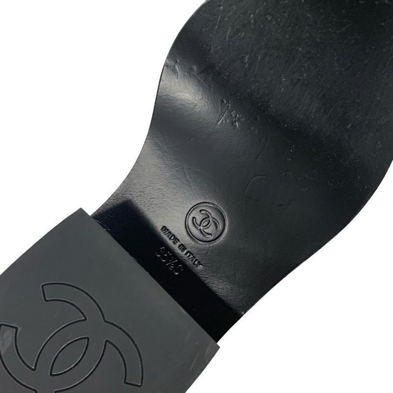 シャネル CHANEL ローファー 革靴 靴 シューズ パテント ファブリック ホワイト ブラック ココマーク レースアップシューズ