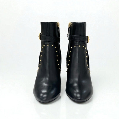 ルイヴィトン LOUIS VUITTON シルエットライン モノグラム ブーツ ショートブーツ 靴 シューズ レザー ブラック ブラウン アンクルブーツ LVロゴ ベルト スタッズ