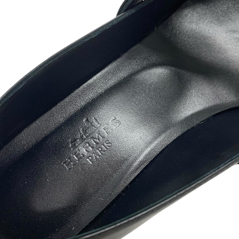 エルメス HERMES キアラ40 パンプス 靴 シューズ レザー ブラック 黒 シルバー ケリー金具