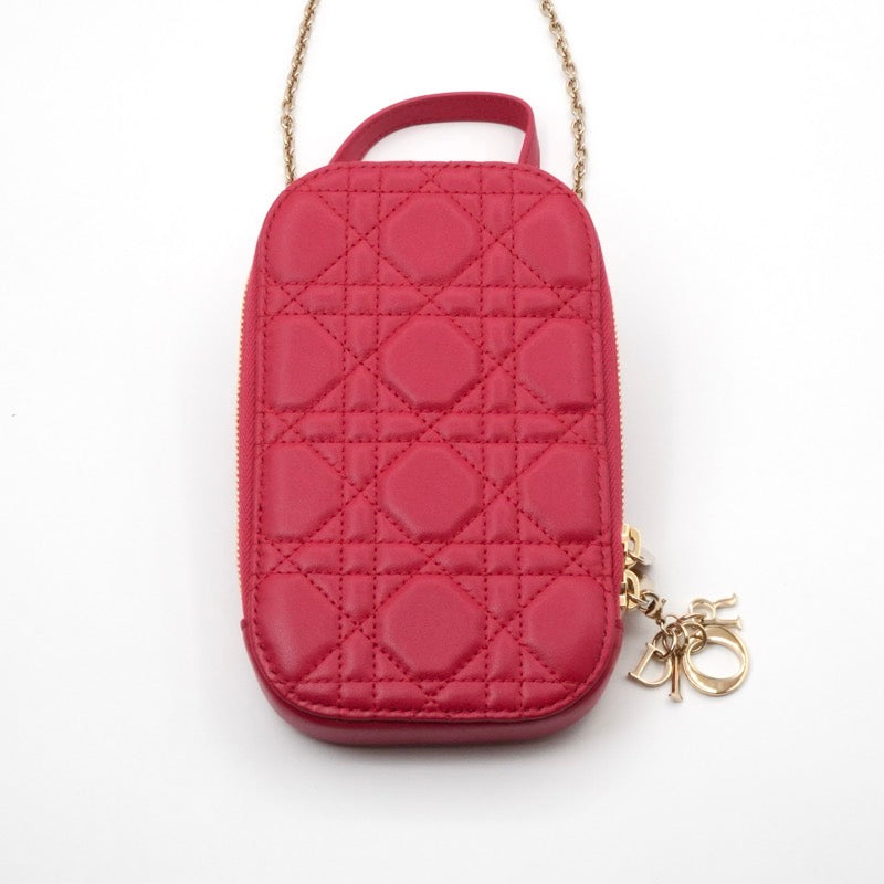 クリスチャンディオール CHRISTIAN DIOR 携帯・スマホアクセサリー レッド ゴールド レディディオール カナージュ Call'in Dior フォンホルダーフォンケース モバイルポーチ ポシェット