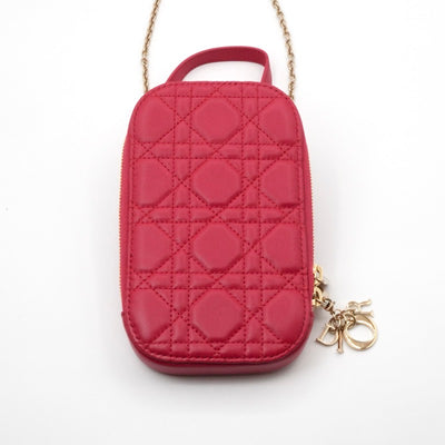 クリスチャンディオール CHRISTIAN DIOR 携帯・スマホアクセサリー レッド ゴールド レディディオール カナージュ Call'in Dior フォンホルダーフォンケース モバイルポーチ ポシェット