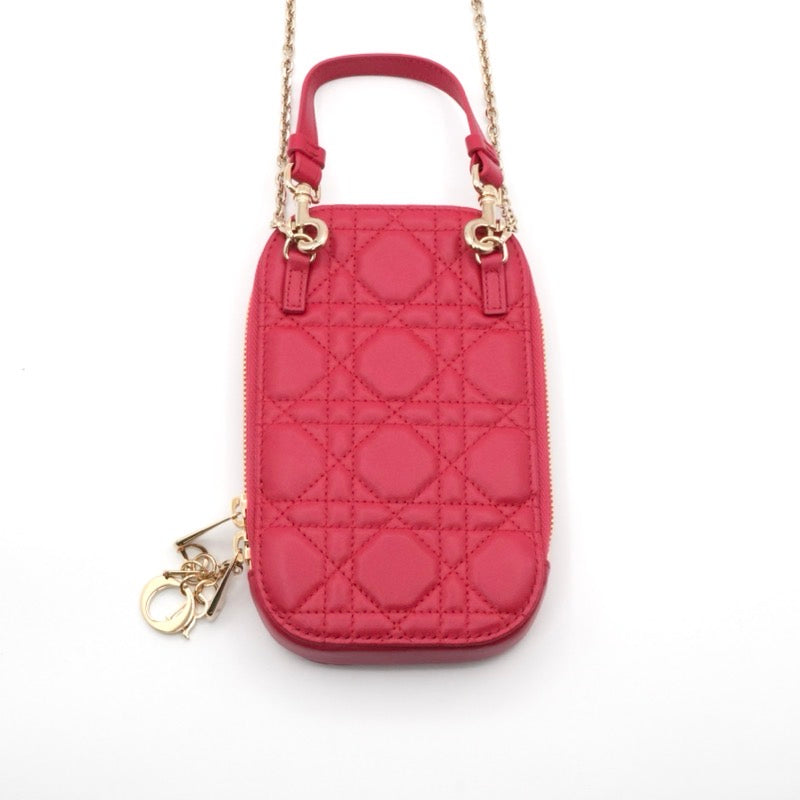 クリスチャンディオール CHRISTIAN DIOR 携帯・スマホアクセサリー レッド ゴールド レディディオール カナージュ Call'in Dior フォンホルダーフォンケース モバイルポーチ ポシェット