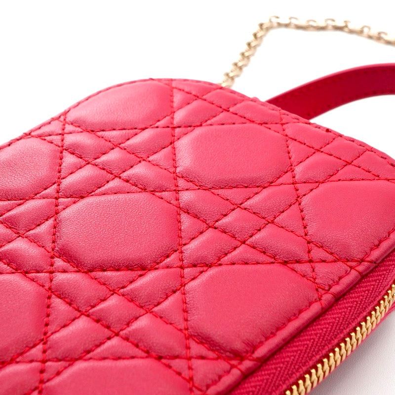 クリスチャンディオール CHRISTIAN DIOR 携帯・スマホアクセサリー レッド ゴールド レディディオール カナージュ Call'in Dior フォンホルダーフォンケース モバイルポーチ ポシェット