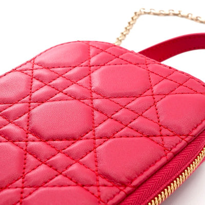 クリスチャンディオール CHRISTIAN DIOR 携帯・スマホアクセサリー レッド ゴールド レディディオール カナージュ Call'in Dior フォンホルダーフォンケース モバイルポーチ ポシェット