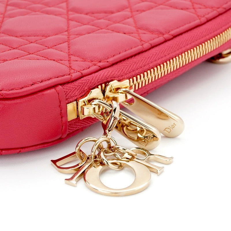クリスチャンディオール CHRISTIAN DIOR 携帯・スマホアクセサリー レッド ゴールド レディディオール カナージュ Call'in Dior フォンホルダーフォンケース モバイルポーチ ポシェット