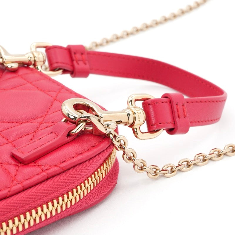 クリスチャンディオール CHRISTIAN DIOR 携帯・スマホアクセサリー レッド ゴールド レディディオール カナージュ Call'in Dior フォンホルダーフォンケース モバイルポーチ ポシェット