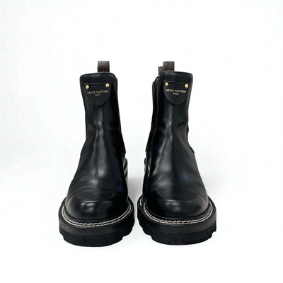 ルイヴィトン LOUIS VUITTON ボブールライン ブーツ ショートブーツ 靴 シューズ レザー ブラック ブラウン LVロゴ モノグラム アンクルブーツ