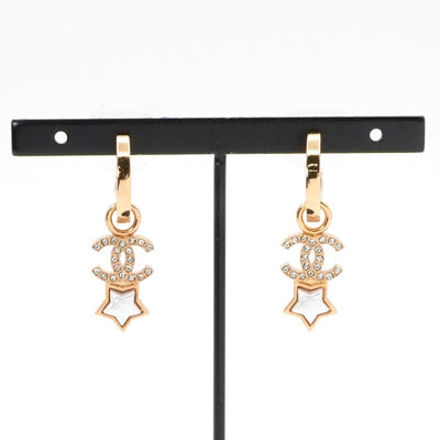 シャネル CHANEL ピアス イヤリング ゴールド ココマーク スター フープ ラインストーン