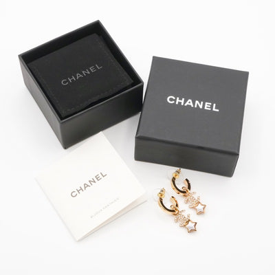 シャネル CHANEL ピアス イヤリング ゴールド ココマーク スター フープ ラインストーン