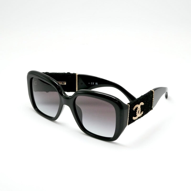 シャネル CHANEL サングラス ブラック ゴールド ココマーク ツイード