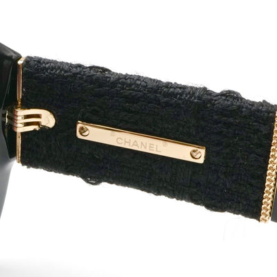 シャネル CHANEL サングラス ブラック ゴールド ココマーク ツイード ロゴ アイウェア
