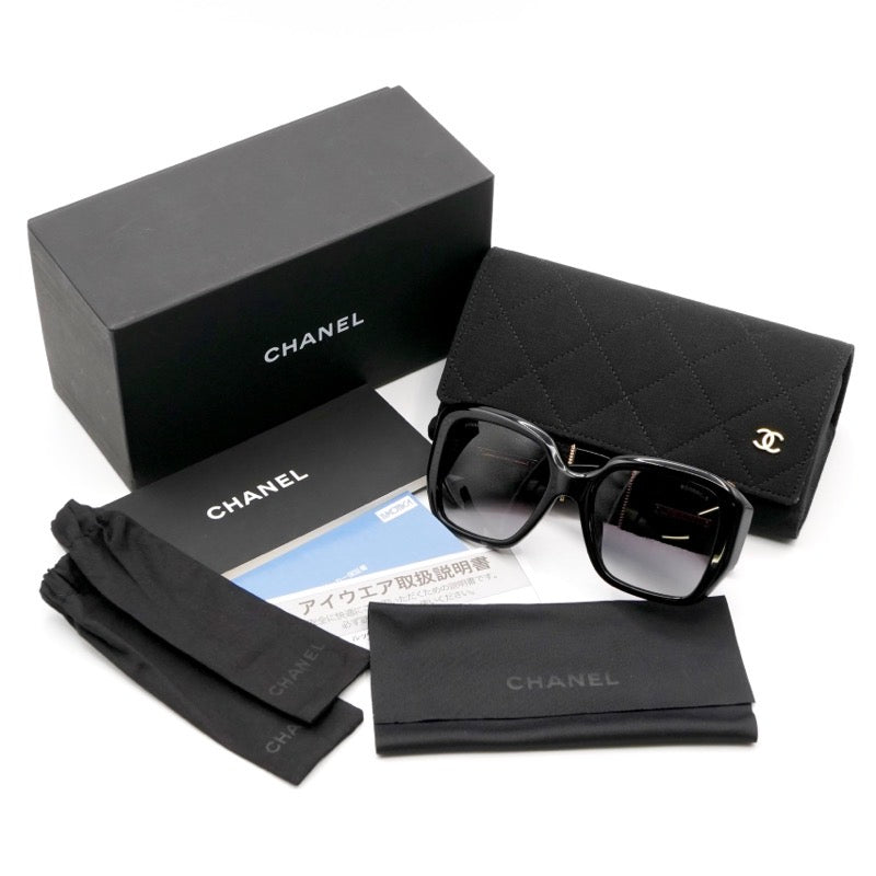 シャネル CHANEL サングラス ブラック ゴールド ココマーク ツイード