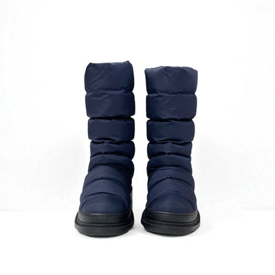 シャネル CHANEL ブーツ ロングブーツ 靴 シューズ ナイロン ネイビー ブラック ココマーク スノーブーツ ミディアムブーツ