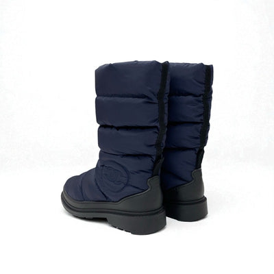 シャネル CHANEL ブーツ ロングブーツ 靴 シューズ ナイロン ネイビー ブラック ココマーク スノーブーツ ミディアムブーツ