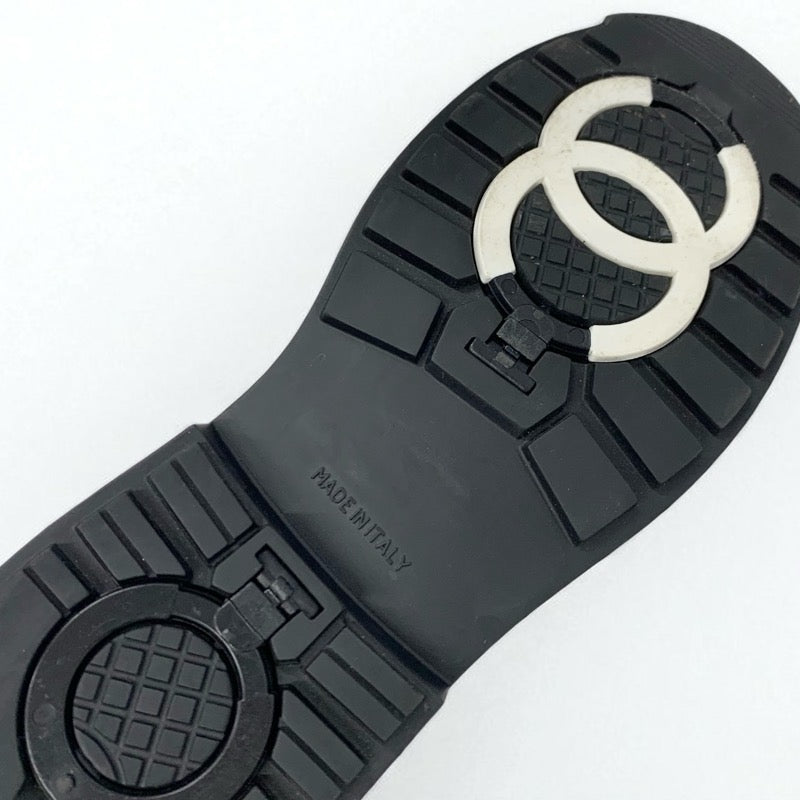 シャネル CHANEL ブーツ ロングブーツ 靴 シューズ ナイロン ネイビー ブラック ココマーク スノーブーツ ミディアムブーツ