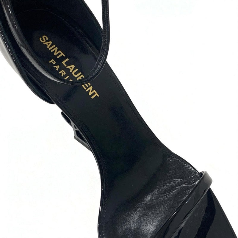 サンローラン SAINT LAURENT オピウム サンダル 靴 シューズ パテント ブラック 黒 YSLロゴヒール ストラップ サンローラン SAINT LAURENT オピウム サンダル 靴 シューズ パテント