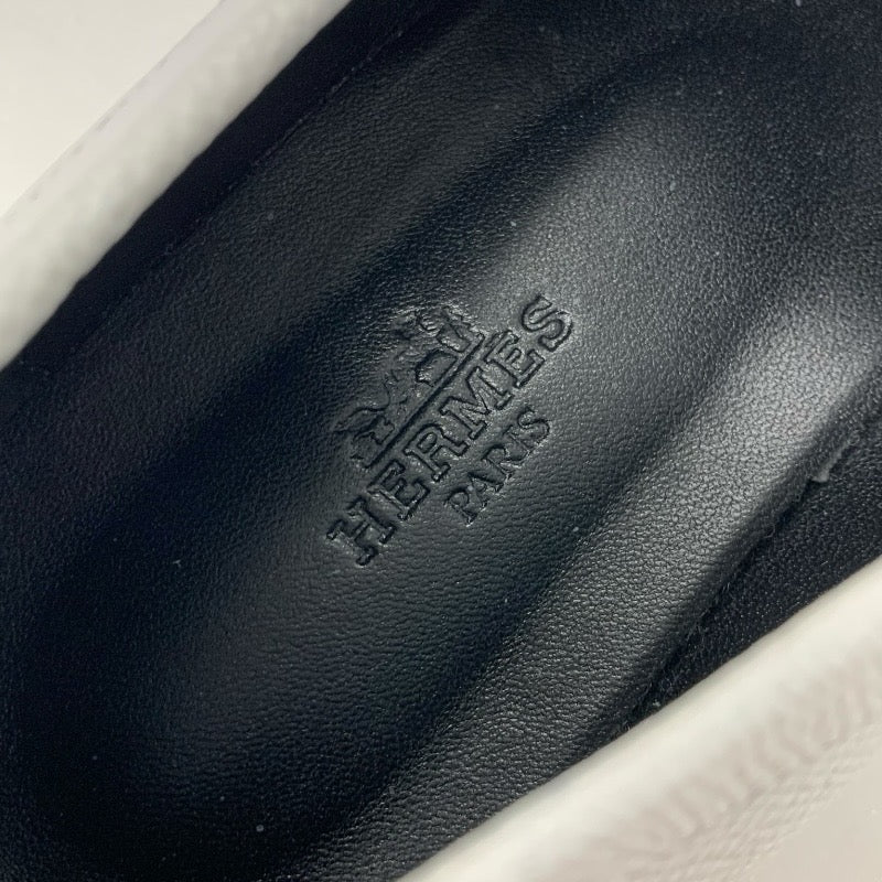 エルメス HERMES フォーブル ローファー 革靴 靴 シューズ レザー ホワイト 白 シルバー H金具 フラットシューズ