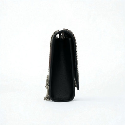 サンローラン SAINT LAURENT バッグ ショルダーバッグ ブラック シルバー ケイト ミディアム レザー YSLロゴ金具 チェーン