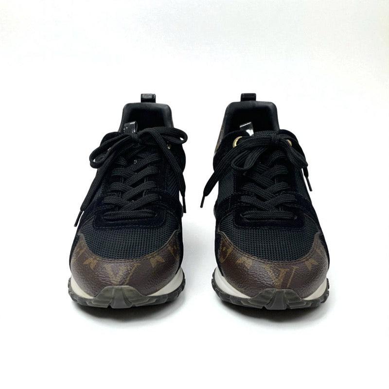 ルイヴィトン LOUIS VUITTON ランアウェイライン モノグラム スニーカー 靴 シューズ レザー ファブリック スエード ブラック ブラウン LVロゴ インヒール