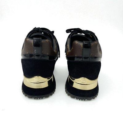 ルイヴィトン LOUIS VUITTON ランアウェイライン モノグラム スニーカー 靴 シューズ レザー ファブリック スエード ブラック ブラウン LVロゴ インヒール