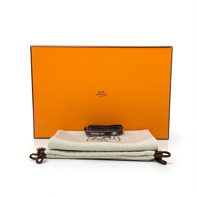 エルメス HERMES イオス サンダル 靴 シューズ レザー ブラック メタリック シェーヌダンクル フラット