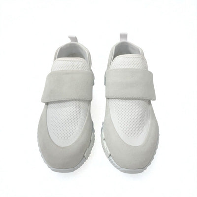 エルメス HERMES H スニーカー 靴 シューズ スエード ファブリック ホワイト 未使用 ベルクロ