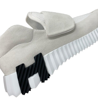 エルメス HERMES H スニーカー 靴 シューズ スエード ファブリック ホワイト 未使用 ベルクロ