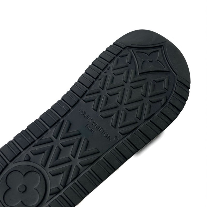 ルイヴィトン LOUIS VUITTON サンセットライン モノグラム サンダル 靴 シューズ レザー ホワイト ピンク 白 コンフォート ミュール フラット ベルクロ ストラップ