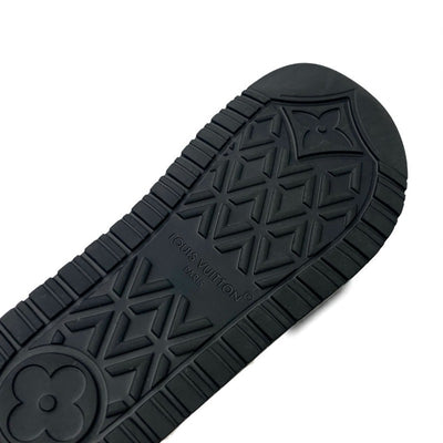 ルイヴィトン LOUIS VUITTON サンセットライン モノグラム サンダル 靴 シューズ レザー ホワイト ピンク 白 コンフォート ミュール フラット ベルクロ ストラップ