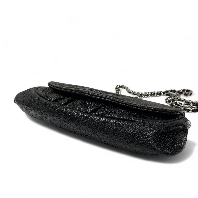 シャネル CHANEL バッグ ショルダーバッグ キャビアスキン ブラック 黒 ココマーク チェーンウォレット ハーフムーン