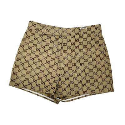 グッチ GUCCI ボトムス ベージュ ブラウン GGキャンバス ショートパンツ