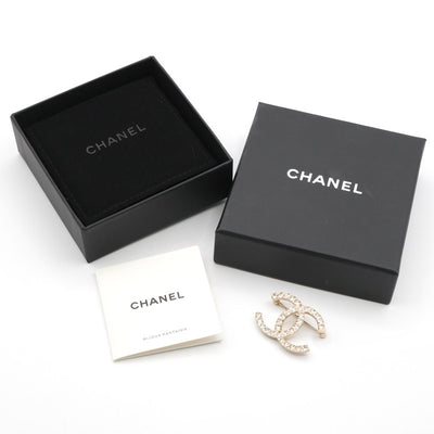 シャネル CHANEL ブローチ コサージュ ゴールド ココマーク ラインストーン
